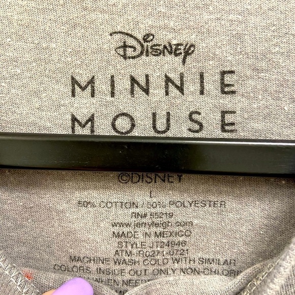 Disney Mini mouse grey t-shirt size Large - Picture 2 of 4